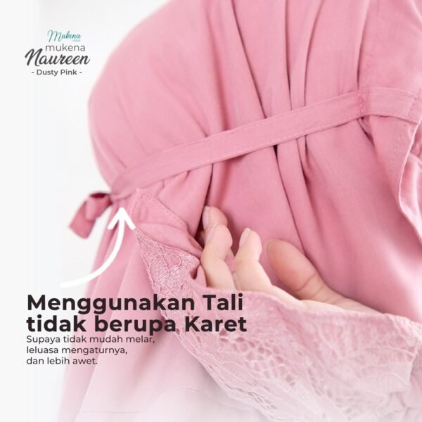 Mukena Naureen ( Dusty Pink, White & Black) | Mukena Potongan Berlengan- Mukena Alya - Image 3